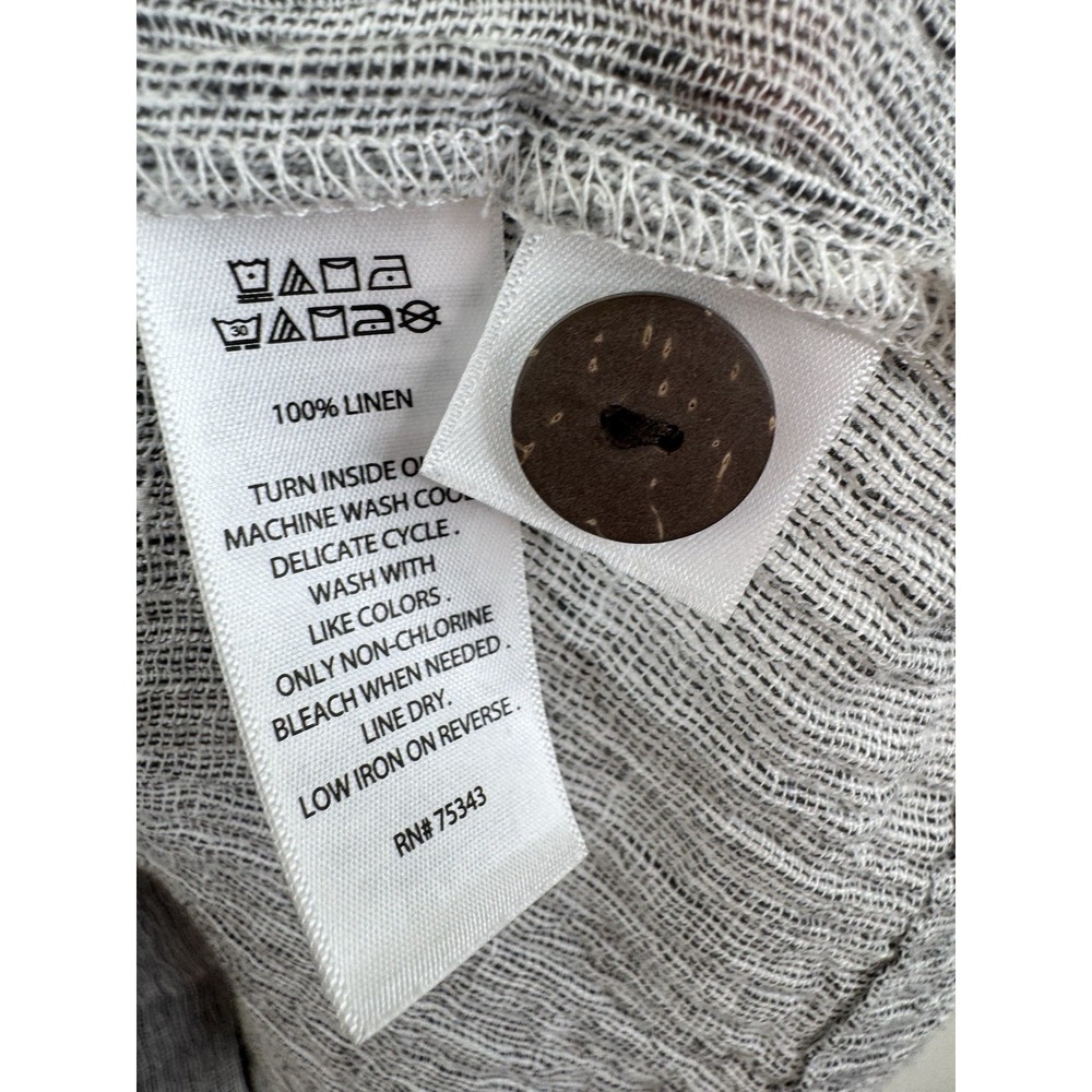 Tahari Loose Weave 100% Linen Oversized Boxy Back Button Up Top Womens Sz S‎ - Picture 4 of 6